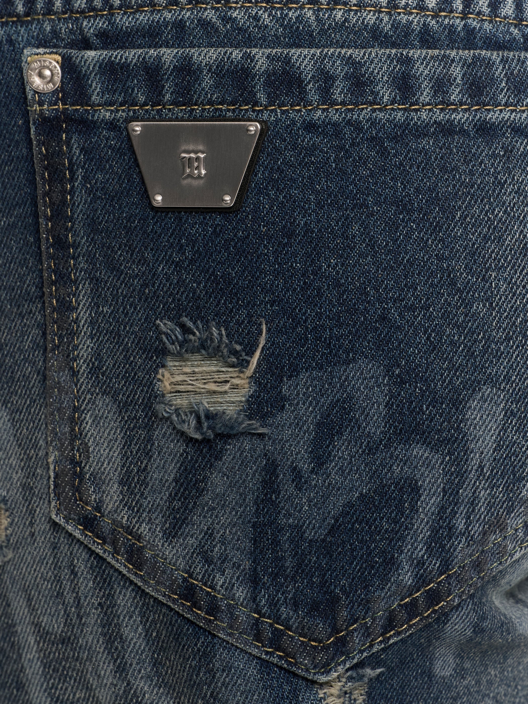 Laser Tagged Denim Trousers Unisex