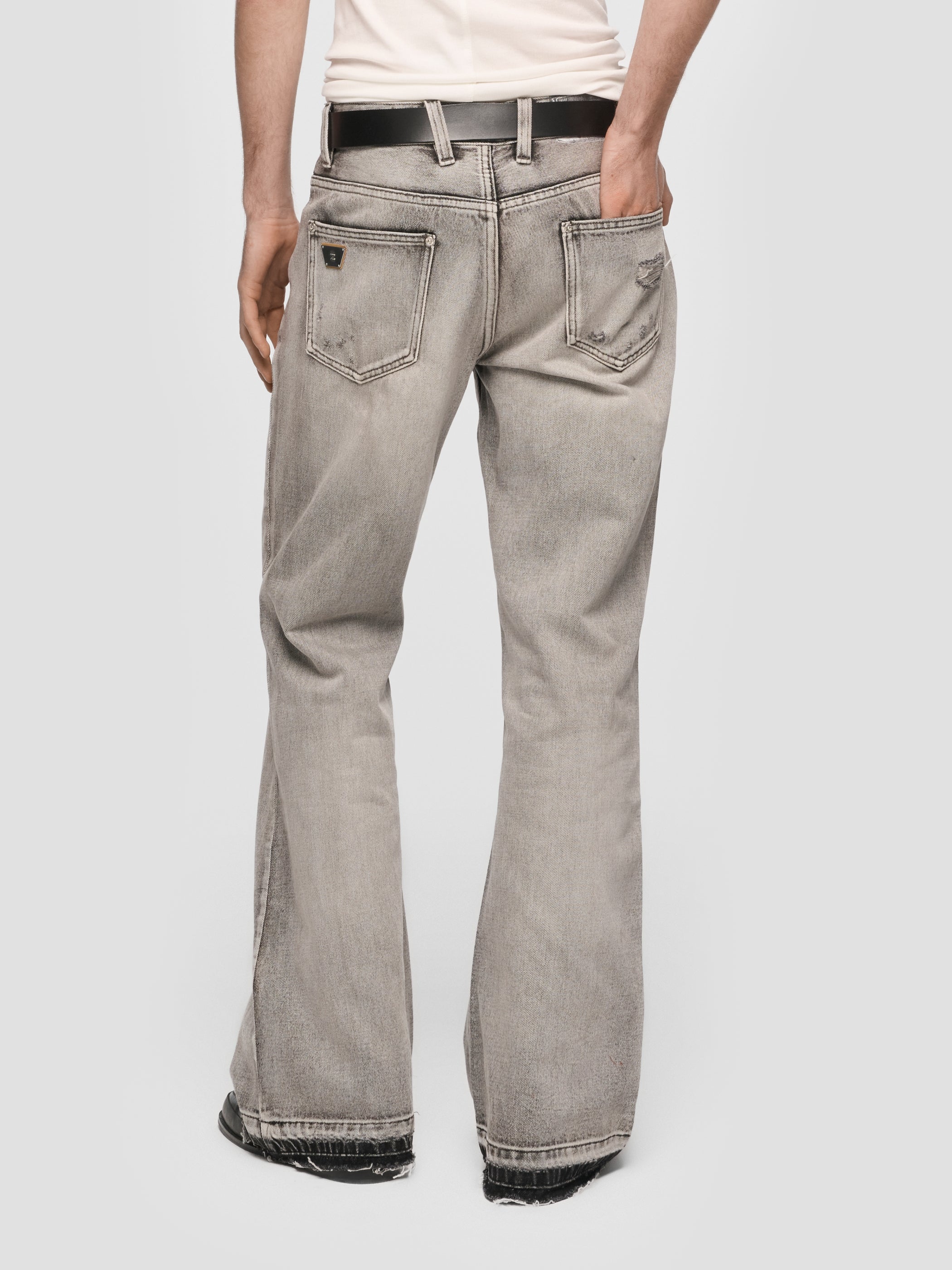 Charcoal Bootcut Denim Trousers Unisex
