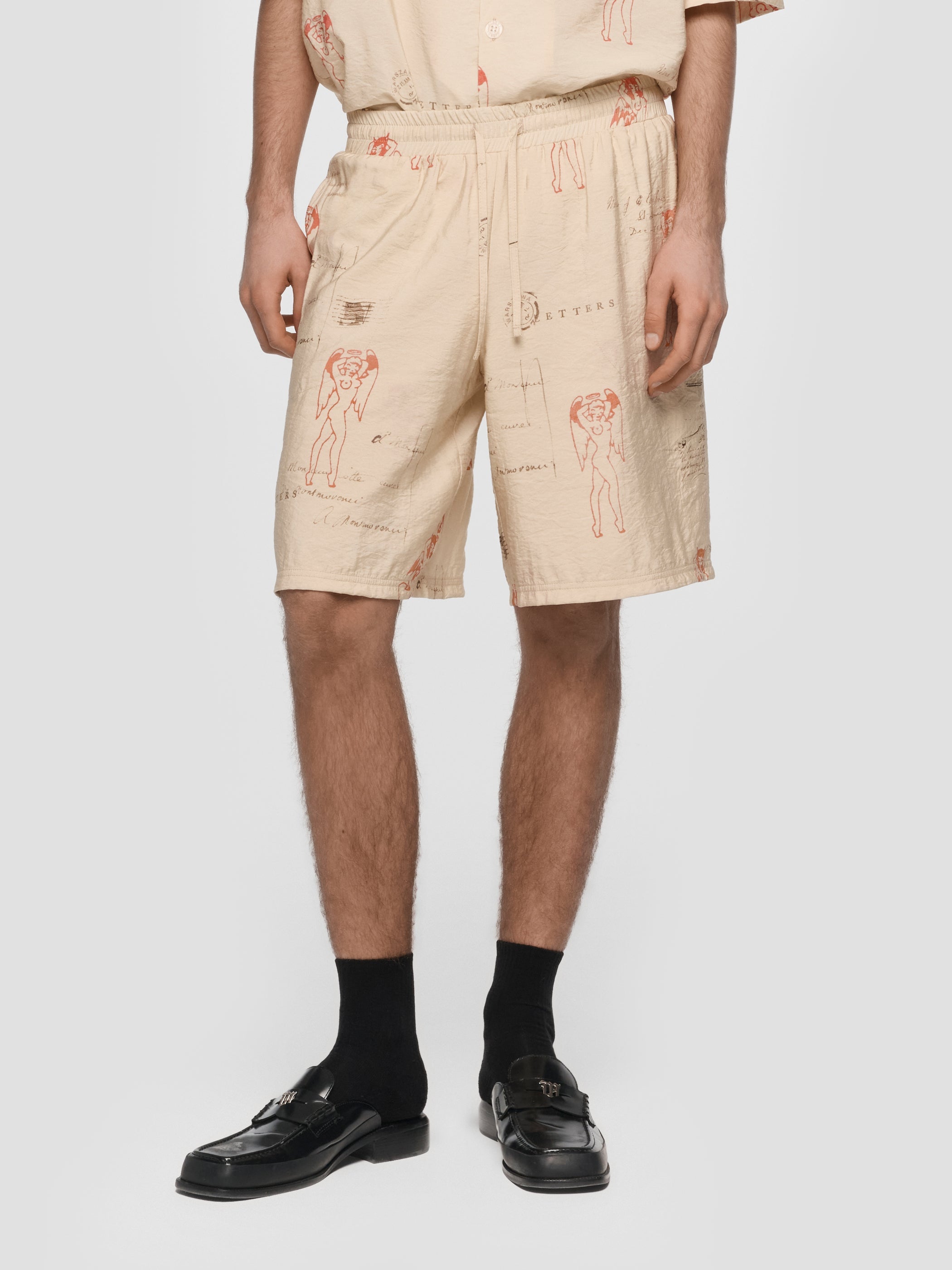 Devil&Angel Postcard Shorts Unisex