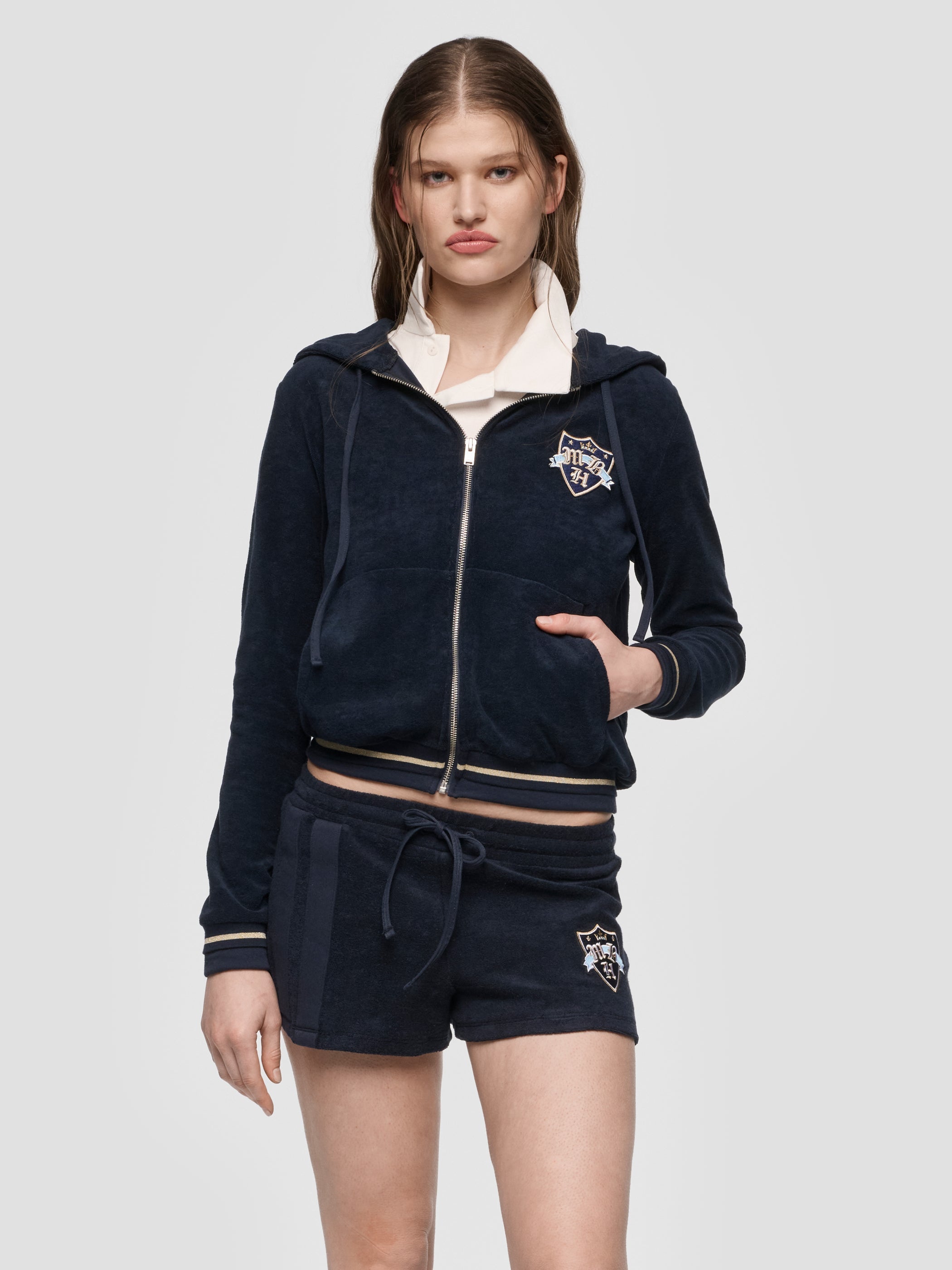 Crest Zipped Hoodie