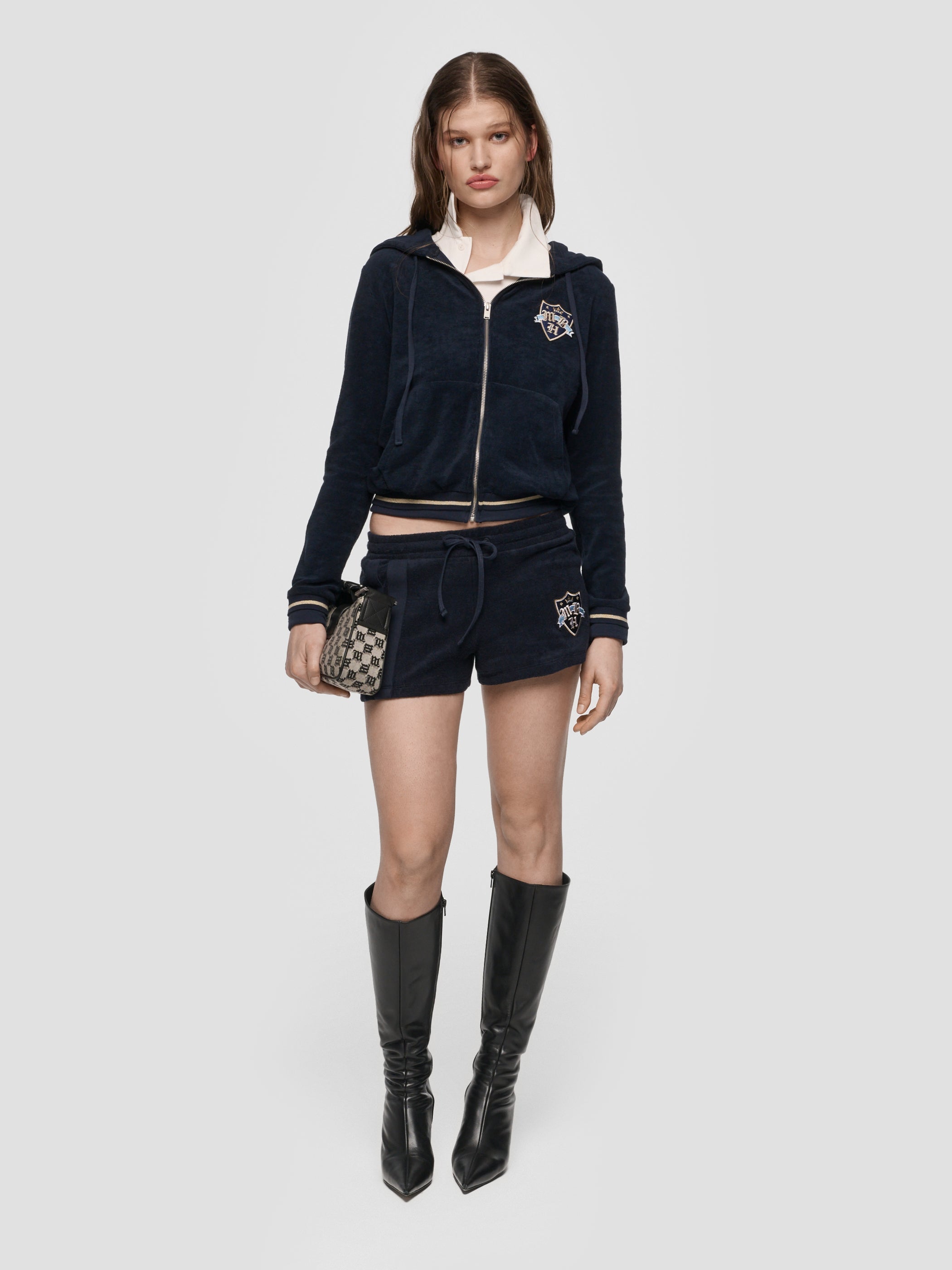 Crest Zipped Hoodie