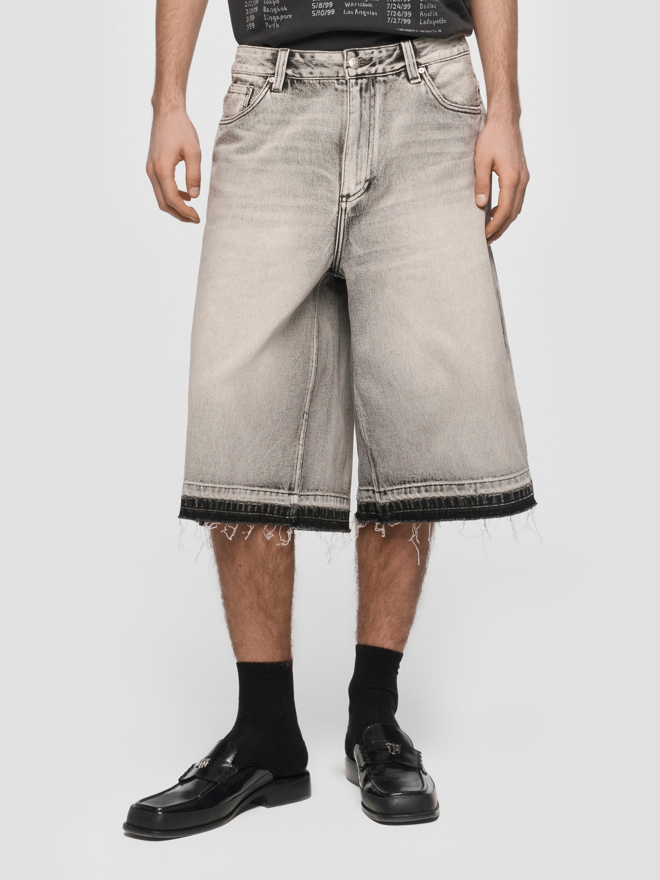 Charcoal Denim Shorts Unisex