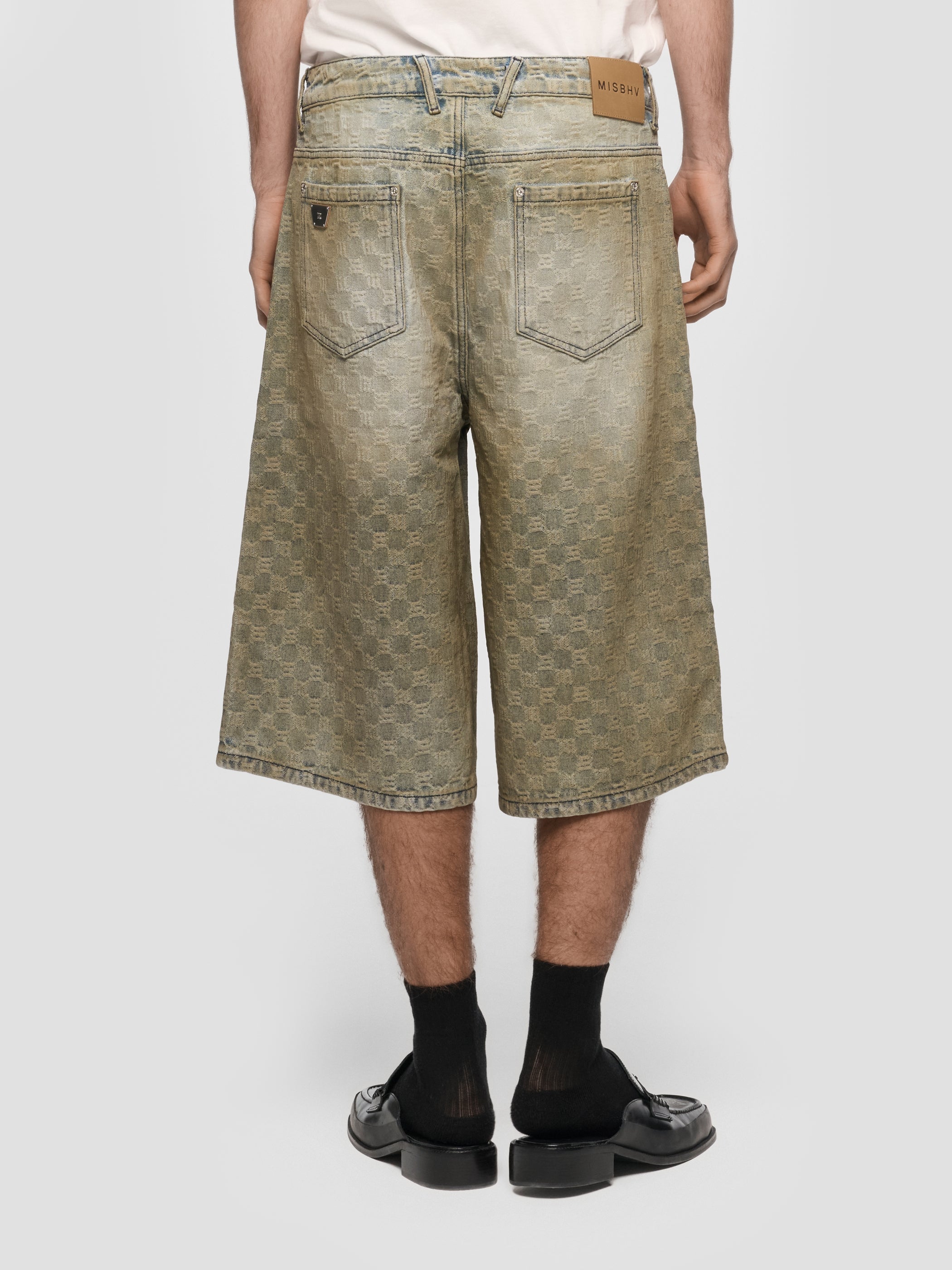 Monogram Ocean Washed Denim Shorts Unisex